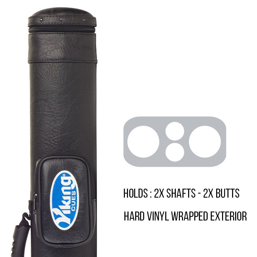 Viking Pool Cue Case with Shoulder Strap - Durable Vinyl Shell & Soft Felt Interior - Billiard Cue Storage Bag for Pool Sticks - Perfect for Travel, Tournaments & Home Use - Essential Billiards Equipment & Pool Table Accessories