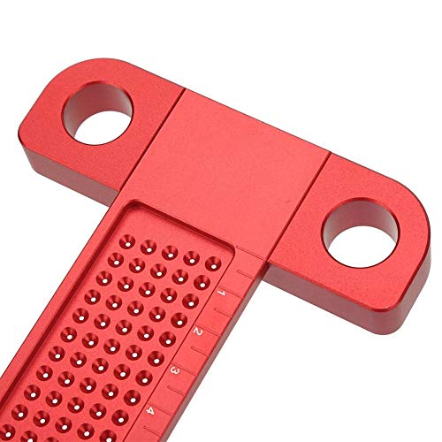 FTVOGUE Aluminum Alloy T-Shaped Ruler for Woodworking - Precision Measuring Tool with Marked Holes (T-260) - Perfect for Carpenters, DIY Projects & Home Renovations