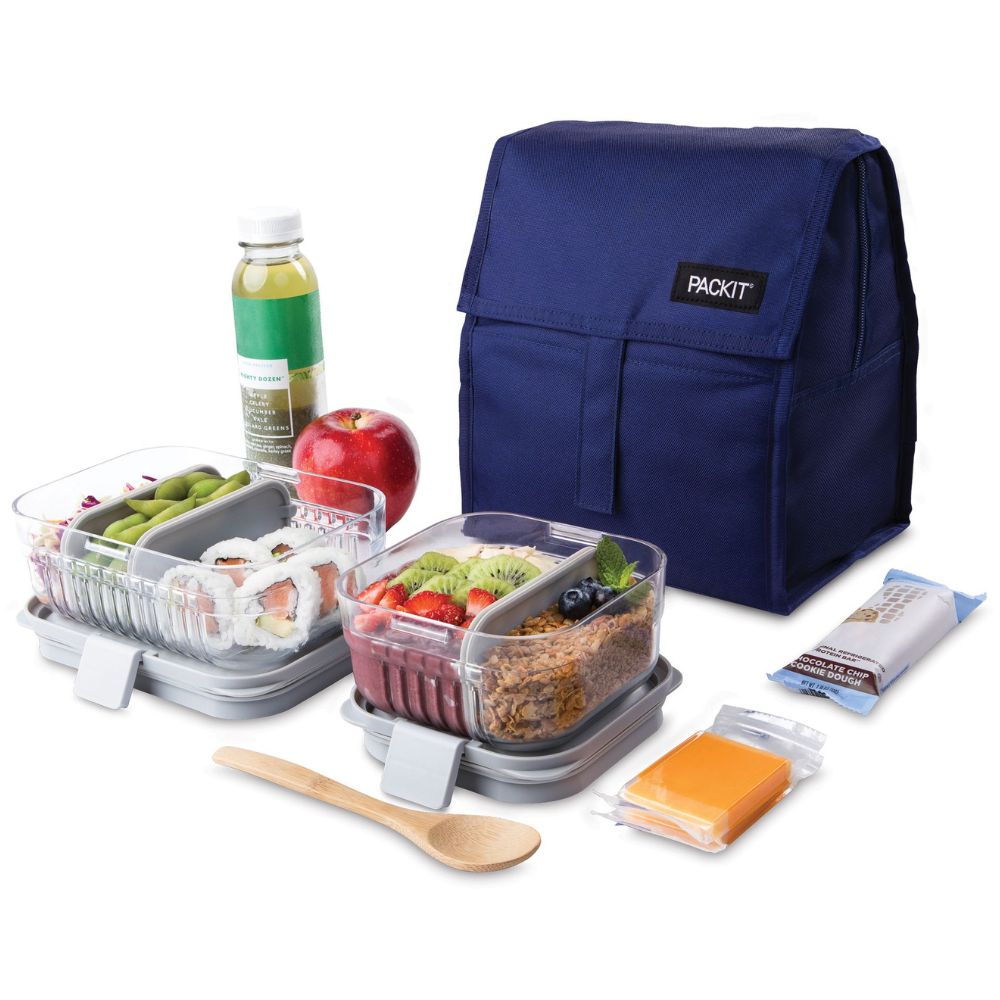 PackIt Freezable Insulated Lunch Bag - Leakproof Cooler for Work, School & Picnics | True Blue | Perfect for Meal Prep & Outdoor Activities