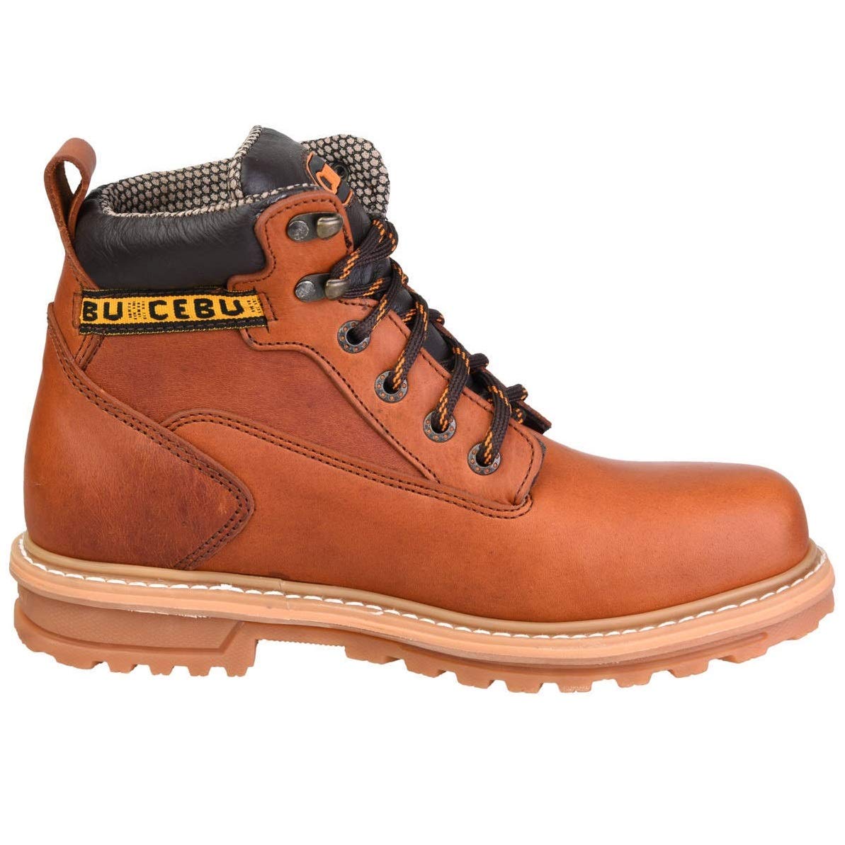 CEBU Men's Soft Toe Work Boots - Heavy Duty Oil & Acid Resistant Leather 6