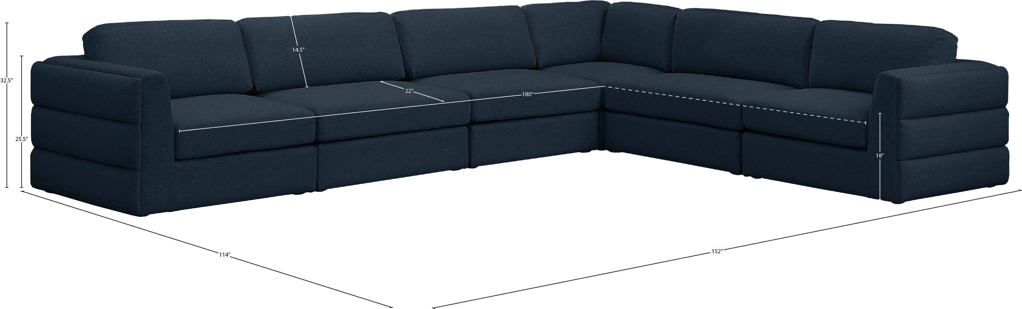 Beckham Durable Linen Textured Fabric Modular Sectional Sofa - Modern L-Shaped Couch for Living Room, Family Room & Home Theater Comfort