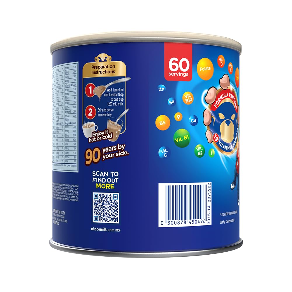 Choco Milk Chocolate Powder Drink Mix - 19 Essential Vitamins for Kids - Instant Breakfast & Nutritional Drink - 28 oz - Perfect for School Lunches & After-School Snacks