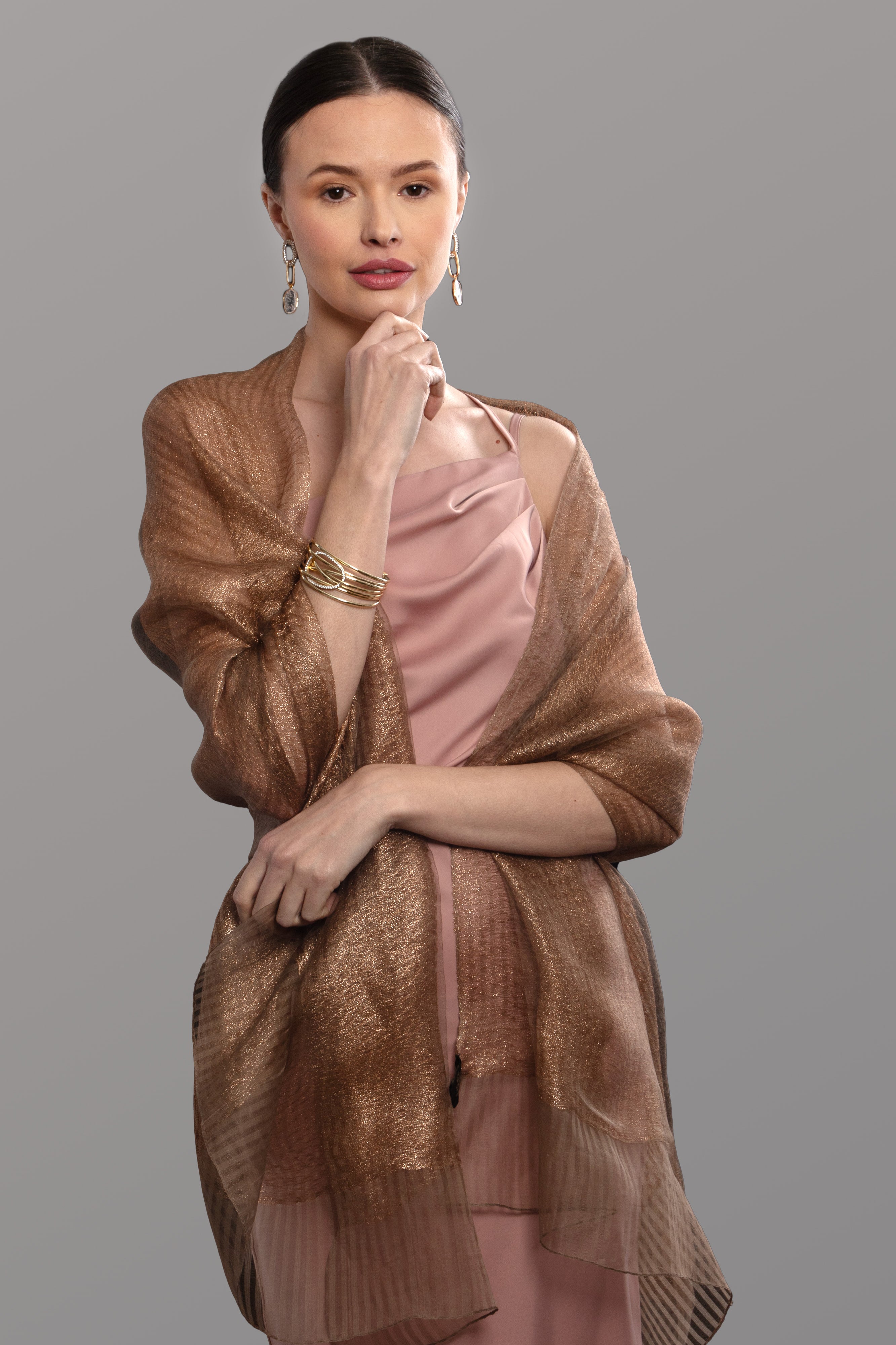 Silk Sparkle Wrap Scarf for Women - Elegant Glitter Shawl for Evening Parties, Weddings & Special Occasions