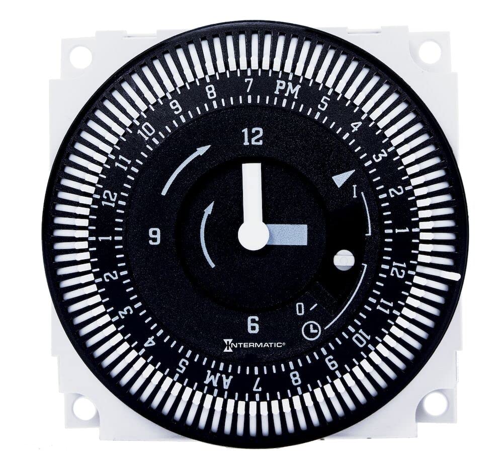 Intermatic FM1STUZH-120U 24-Hour Electromechanical Timer Module - 21A SPDT 120V with Manual Override Switch | Ideal for Home Automation, Lighting Control & Appliance Scheduling