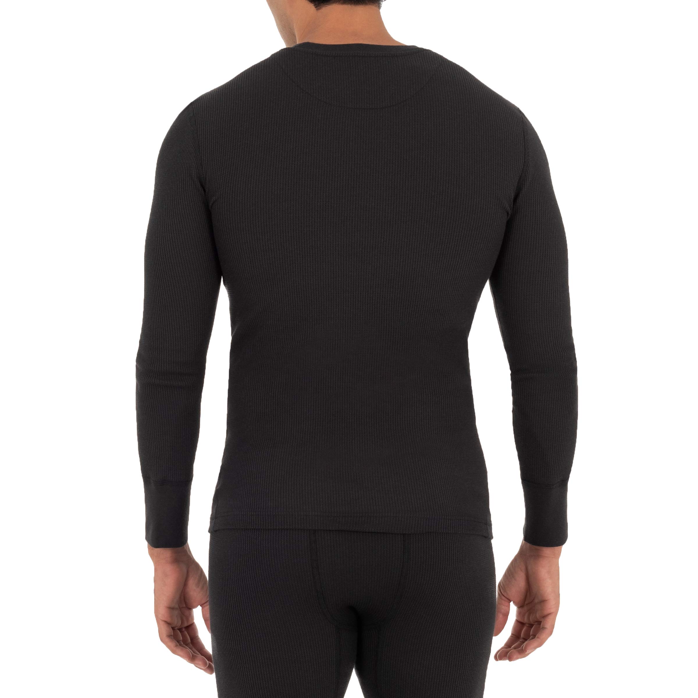 Fruit of the Loom Men's Eco-Friendly Recycled Waffle Thermal Underwear Crew Neck Top - 1 Pack & 2 Pack Options for Winter Layering & Outdoor Activities