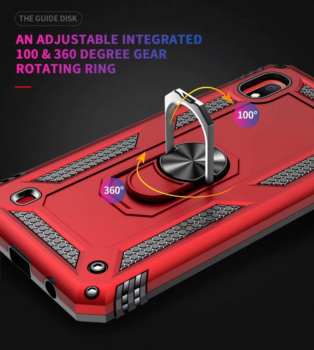 Samsung Galaxy A10E Case with Metal Ring & Kickstand - Magnetic, Shockproof, Drop Protection Phone Cover (Blue) | Perfect for Work, Travel & Daily Use