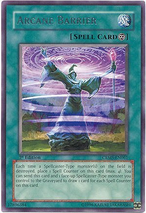 YuGiOh 5D's Crimson Crisis Arcane Barrier CRMS-EN061 Rare Trading Card - Perfect for Collectors and Duelists | Enhance Your Yu-Gi-Oh! Deck Strategy