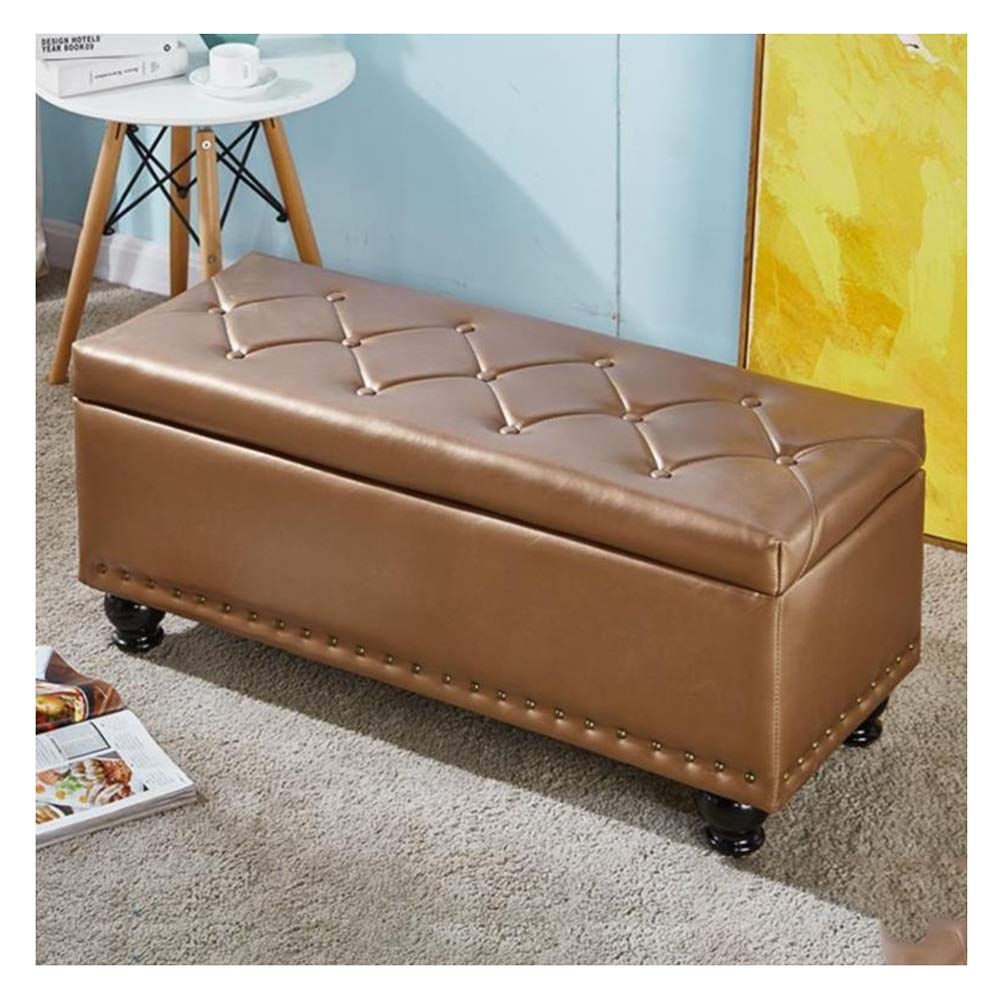 Foldable Storage Ottoman Bench with Removable Lid - High Elastic Cotton Upholstery, Breathable & Comfortable Seating - Perfect for Living Room, Bedroom, or Entryway Storage - Multi-functional Footrest, Coffee Table & Extra Seating