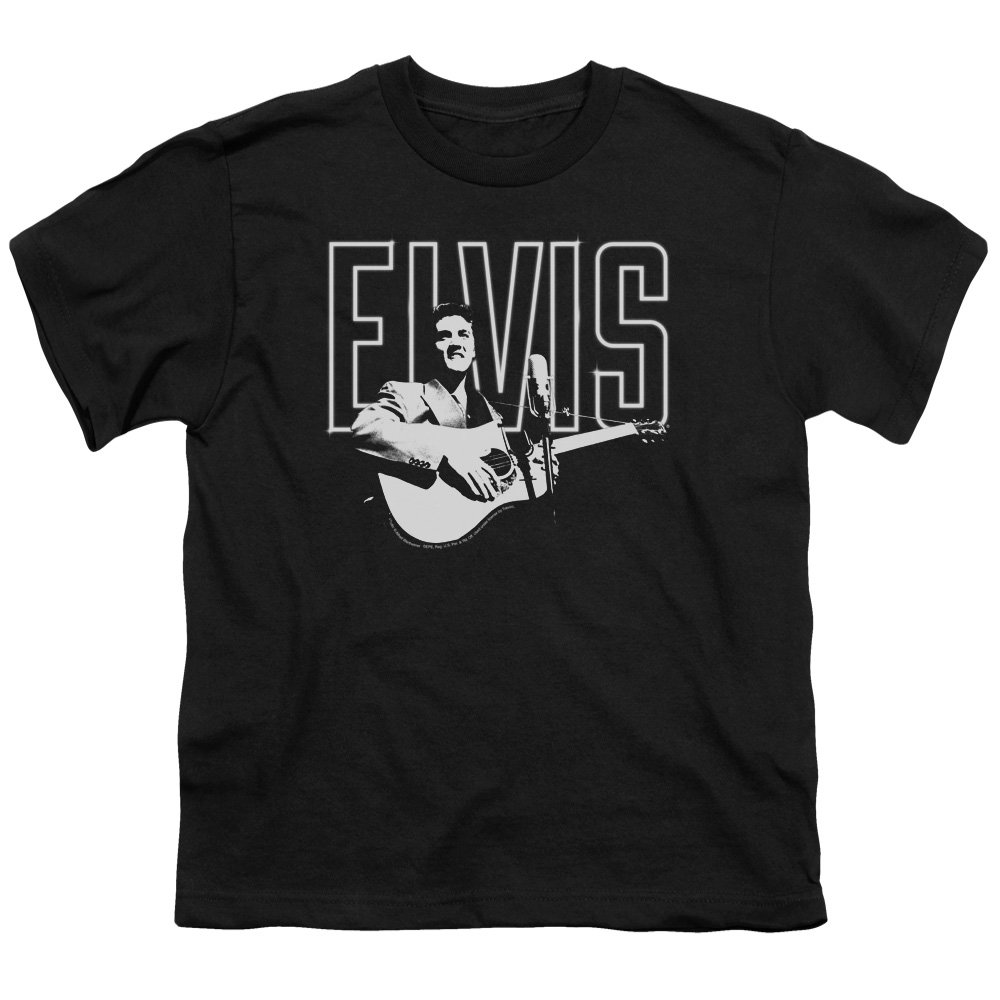 Elvis Presley White Glow Unisex Youth T-Shirt for Boys and Girls - Vintage Rock Music Tee for Kids, Birthday Gifts, Concert Outfits, and Casual Wear