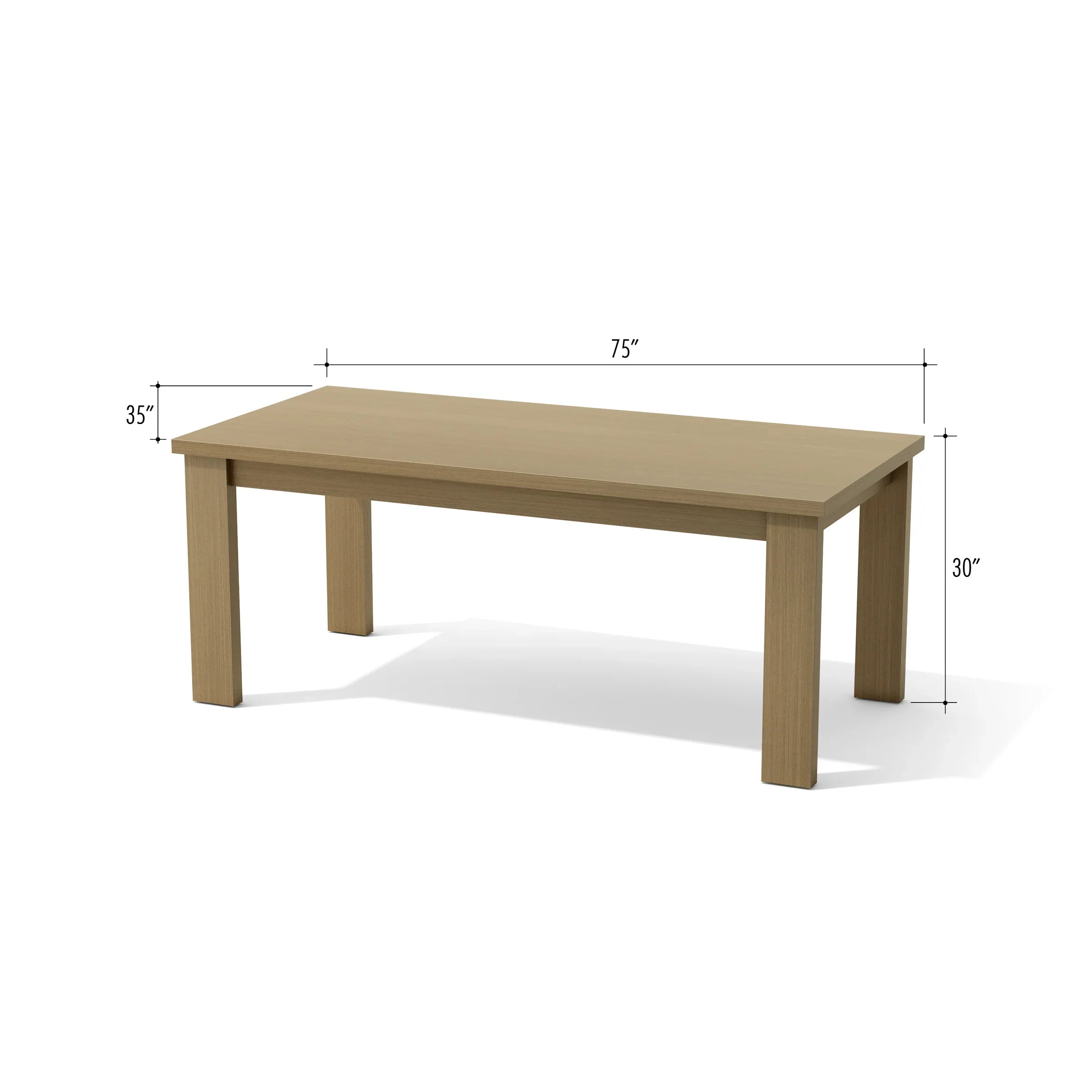 Anderson Teak Brentford Light Brown Dining Table - Solid Teak Wood Outdoor Patio Furniture for Garden, Deck, Poolside & Backyard Dining