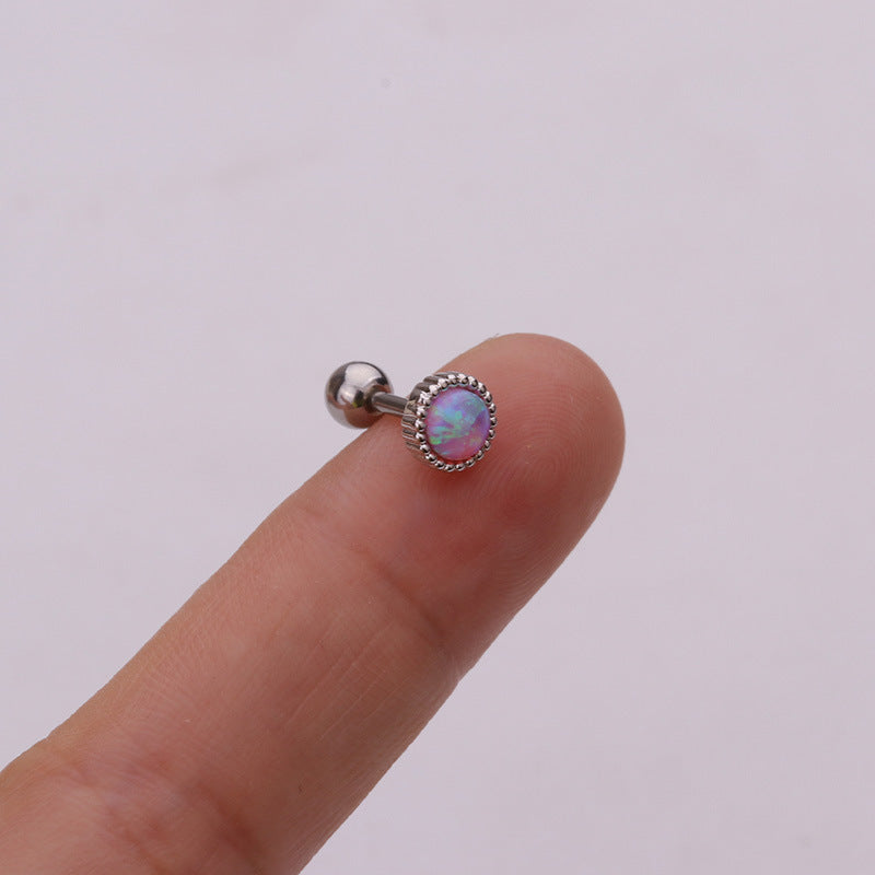 16G Cartilage Tiny Stud Earrings - Opal Stud Earrings for Women | HSPJ1911 | Perfect for Everyday Wear, Piercing Jewelry Gift