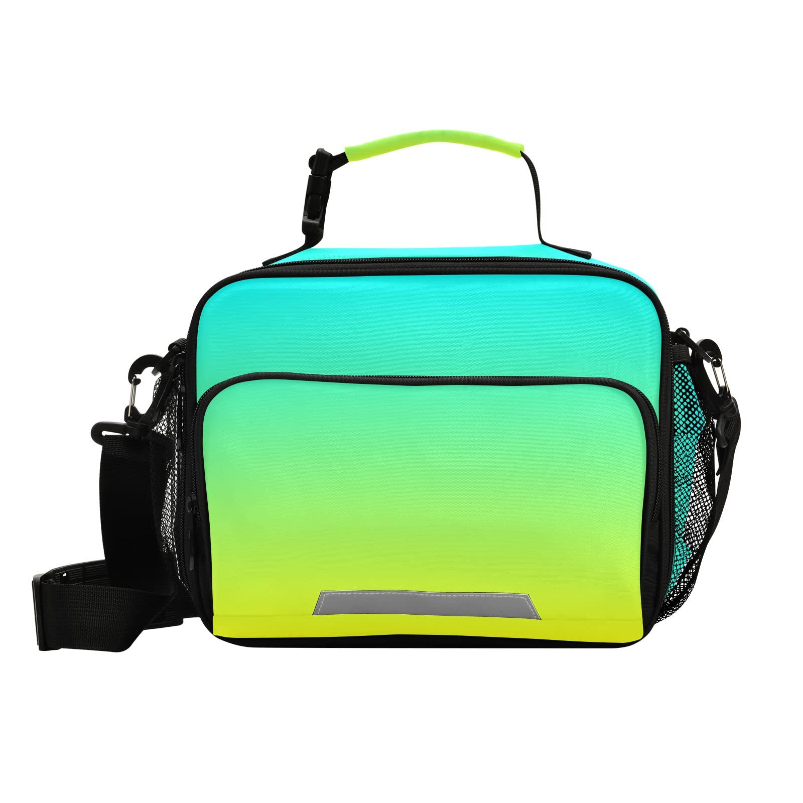 Yellow Turquoise Insulated Reusable Lunch Box for Kids - School Lunch Bag for Boys & Girls, Adults - Perfect for Work, Picnics & Outdoor Activities