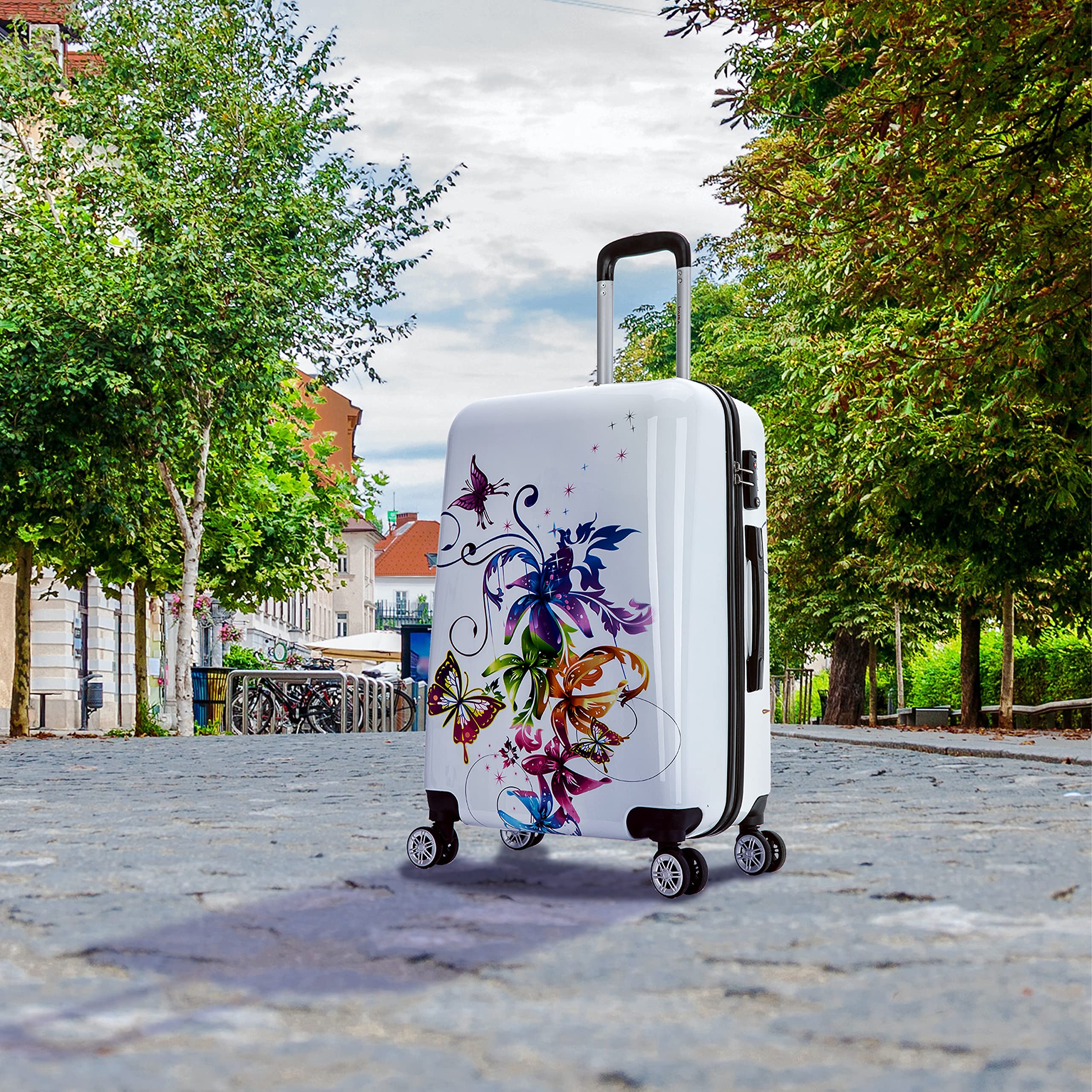 InUSA 24-Inch Medium Checked Luggage - Durable Lightweight Hardside Suitcase with 360° Spinner Wheels & TSA Lock | Perfect for Air Travel, Business Trips & Family Vacations