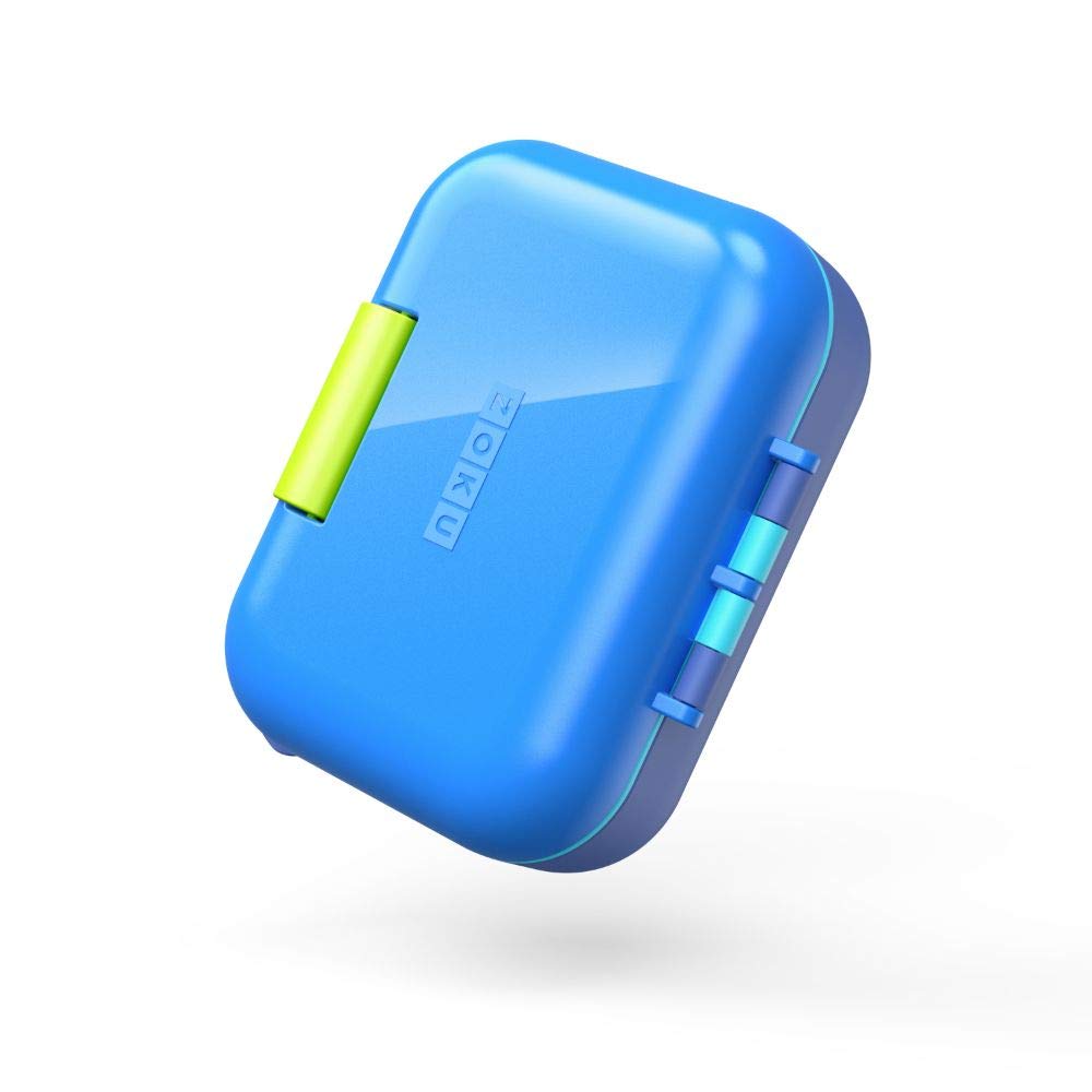 ZOKU Mini Bento Box for Kids - Stackable, Lightweight & Leakproof Lunch Box with Kid-Friendly Latch | Easy to Clean Bento Jr (Blue) | Perfect for School Lunches, Picnics & Travel Snacks