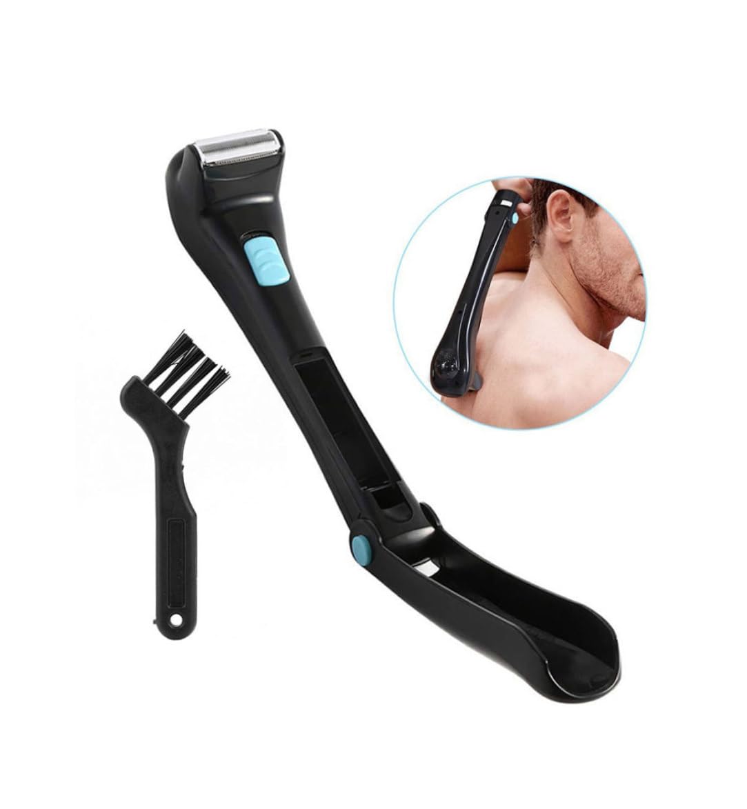 Electric Back Shaver for Men - Foldable Body Groomer with Long Handle, Painless Hair Trimmer & Remover for Back, Chest & Body | Perfect for Showering, Travel & At-Home Grooming