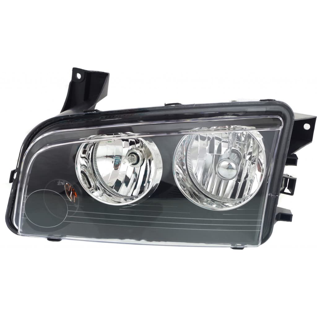 2008-2010 Dodge Charger Headlight Assembly - Driver Side with Bulbs & Black Housing | DOT Certified (CH2502206) | CarLights360 | Perfect for Night Driving & Vehicle Restoration