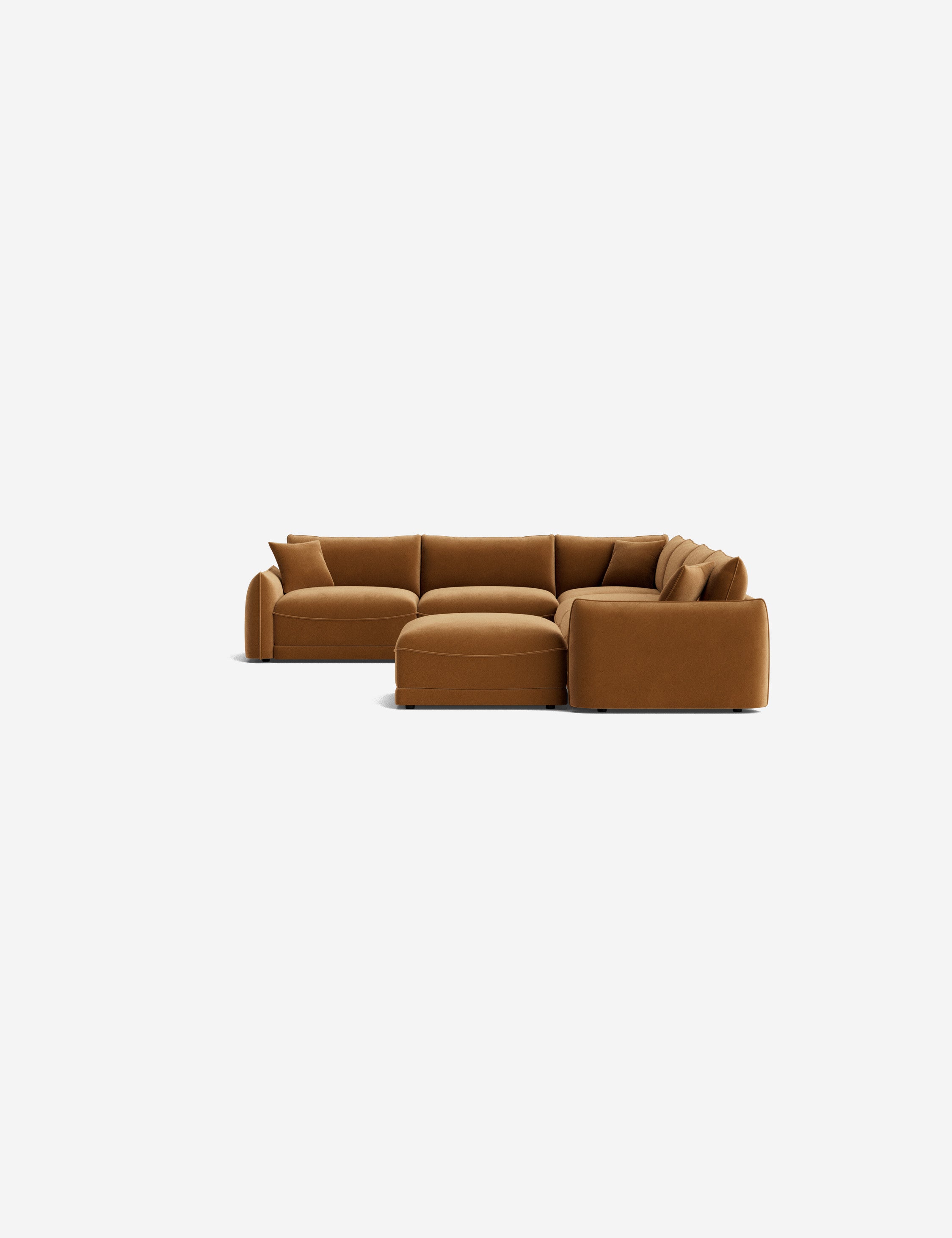 Balmer Modular Corner Sectional Sofa with Ottoman - Modern L-Shaped Living Room Furniture for Small Spaces | Perfect for Apartments, Condos and Family Gatherings