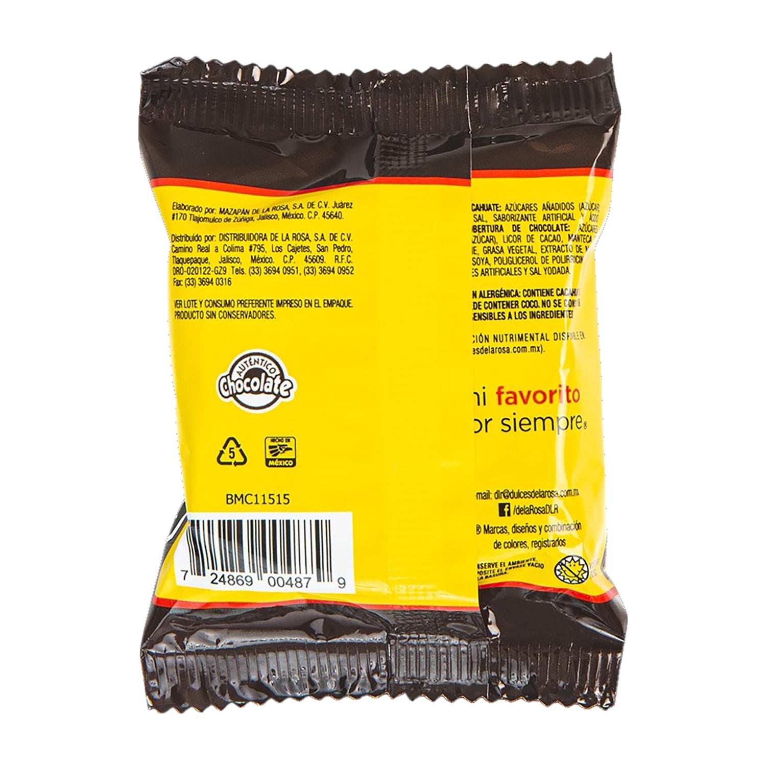 De La Rosa Giant Chocolate Covered Mazapan Peanut Candy | 12 Count Box | Perfect for Parties, Gifts & Mexican Dessert Lovers