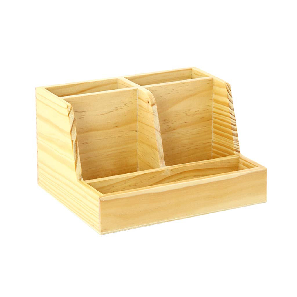 Wooden File Storage Box with Drawers - Japanese Style Desktop Organizer for Remote Controls, Jewelry & Skin Care - Perfect for Home Office & Bedroom Organization