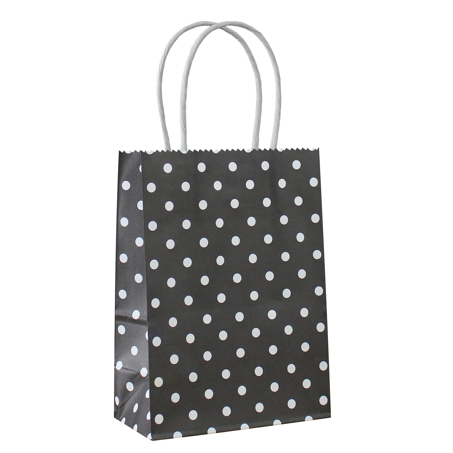 25 Pack Small Black Gift Bags with Handles - 6x4.3x2.3 Inches Mini Party Favor Bags for Weddings, Baby Showers & Birthday Celebrations