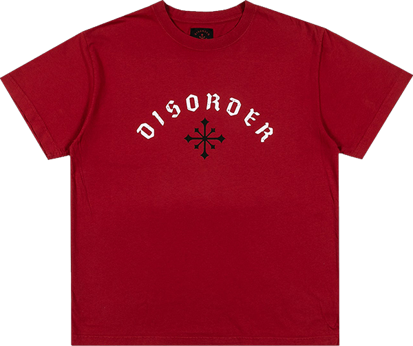 Disorder Arch Logo Graphic T-Shirt for Men - XL Size in Red | Casual Streetwear & Urban Fashion for Everyday Wear