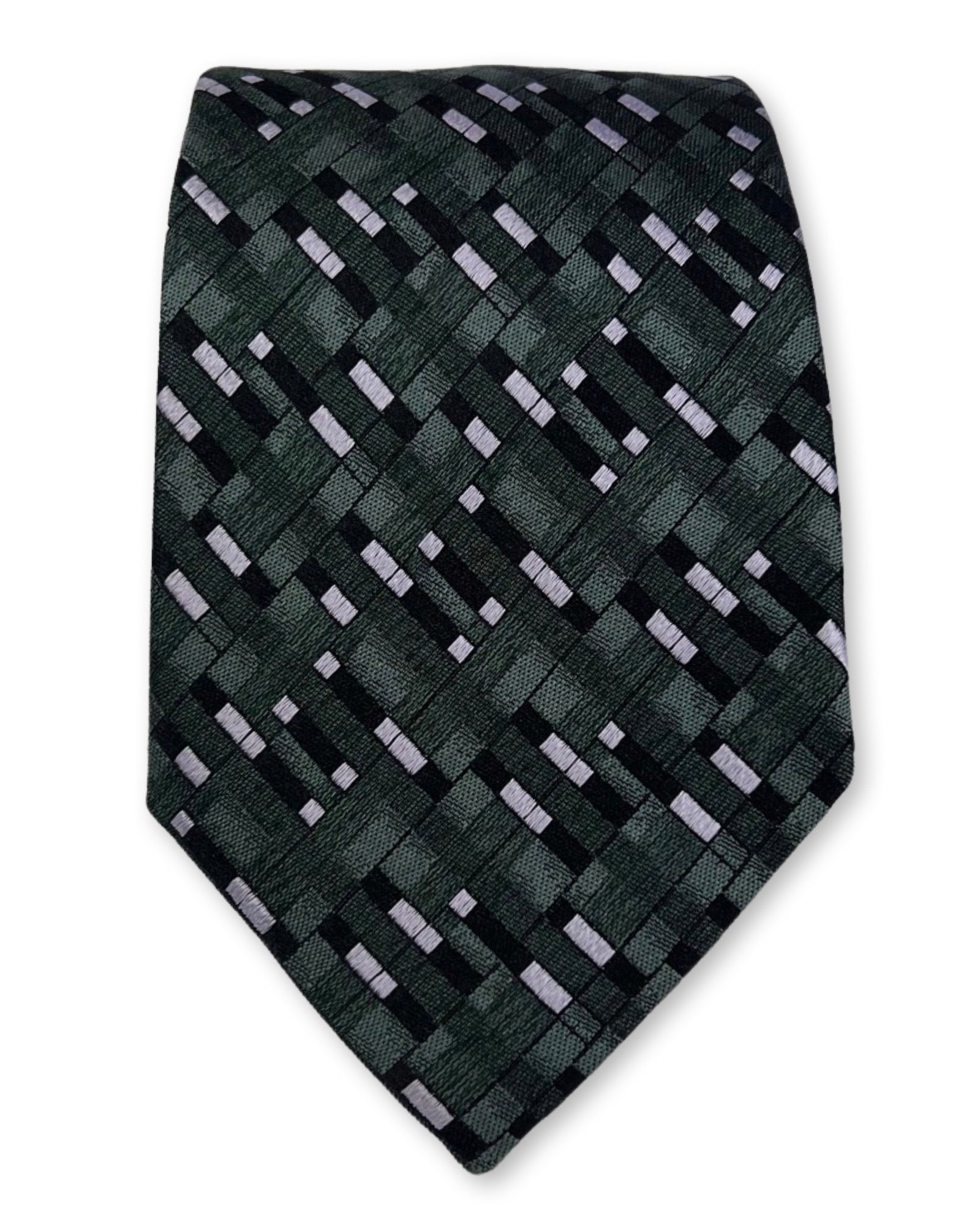Stylish DÉCLIC Feltre Pattern Tie in Green - Perfect for Business Meetings, Weddings & Formal Occasions