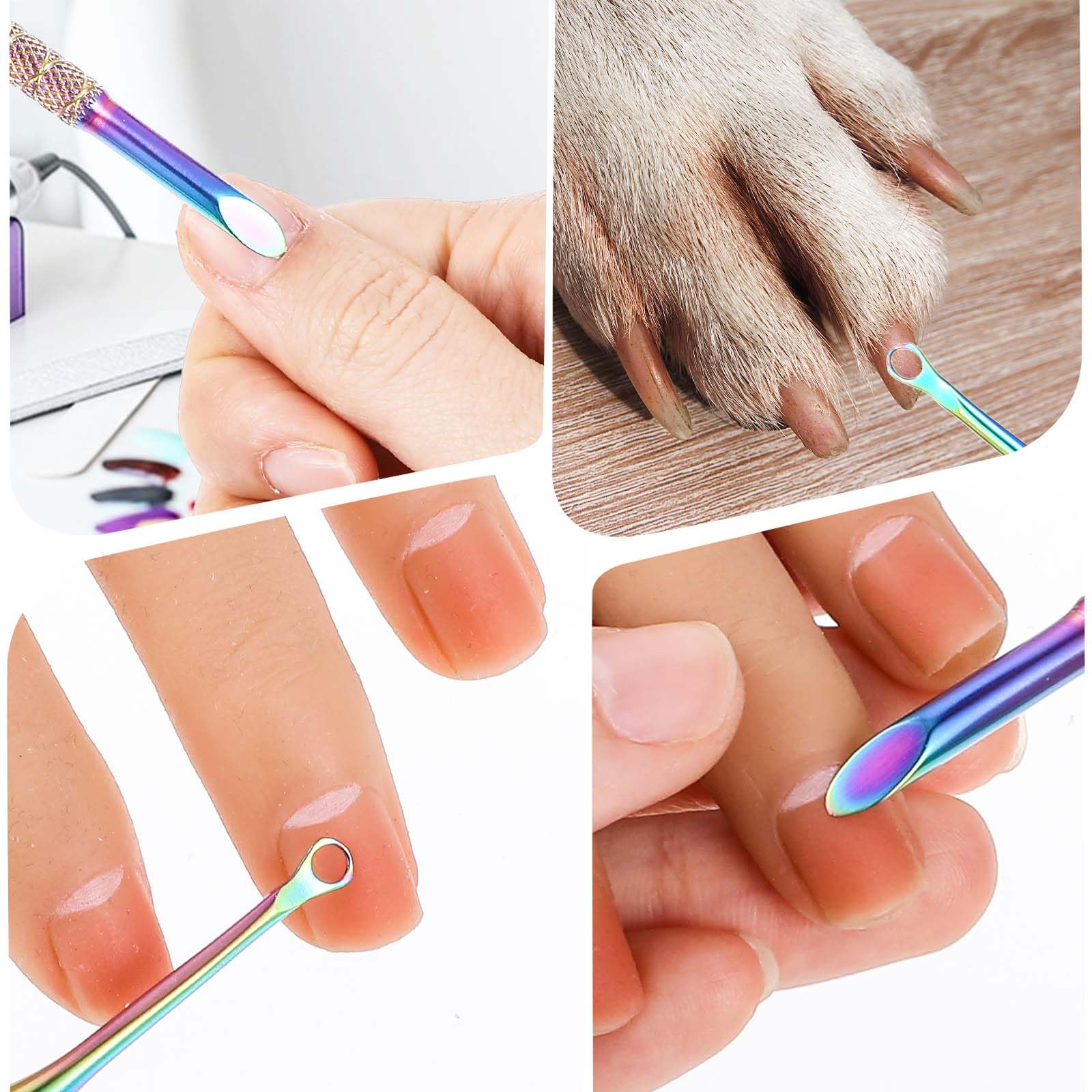 Ouligay 11-Piece Professional Cuticle Remover Tool Set - Stainless Steel Nail Cuticle Pusher & Scraper with 100/180 Grit Sandpaper Sheets - Complete Manicure & Pedicure Kit for Clean, Trimmed Nails - Perfect for Home Nail Care & Salon Professionals