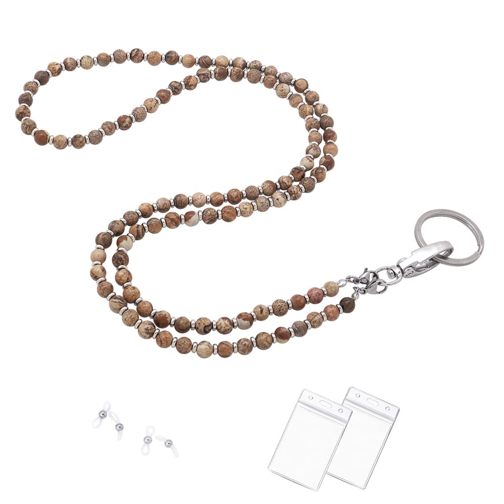 Beaded Lanyard for Women - ID Badge Holder & Keychain Necklace for Work & Travel