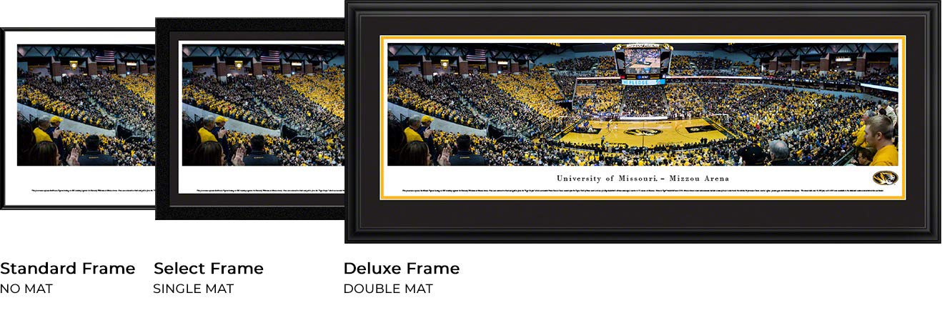 Missouri Tigers Basketball Posters & Framed Wall Art - NCAA College Sports Decor for Game Room, Man Cave & Dorm Room - Blakeway Panoramas