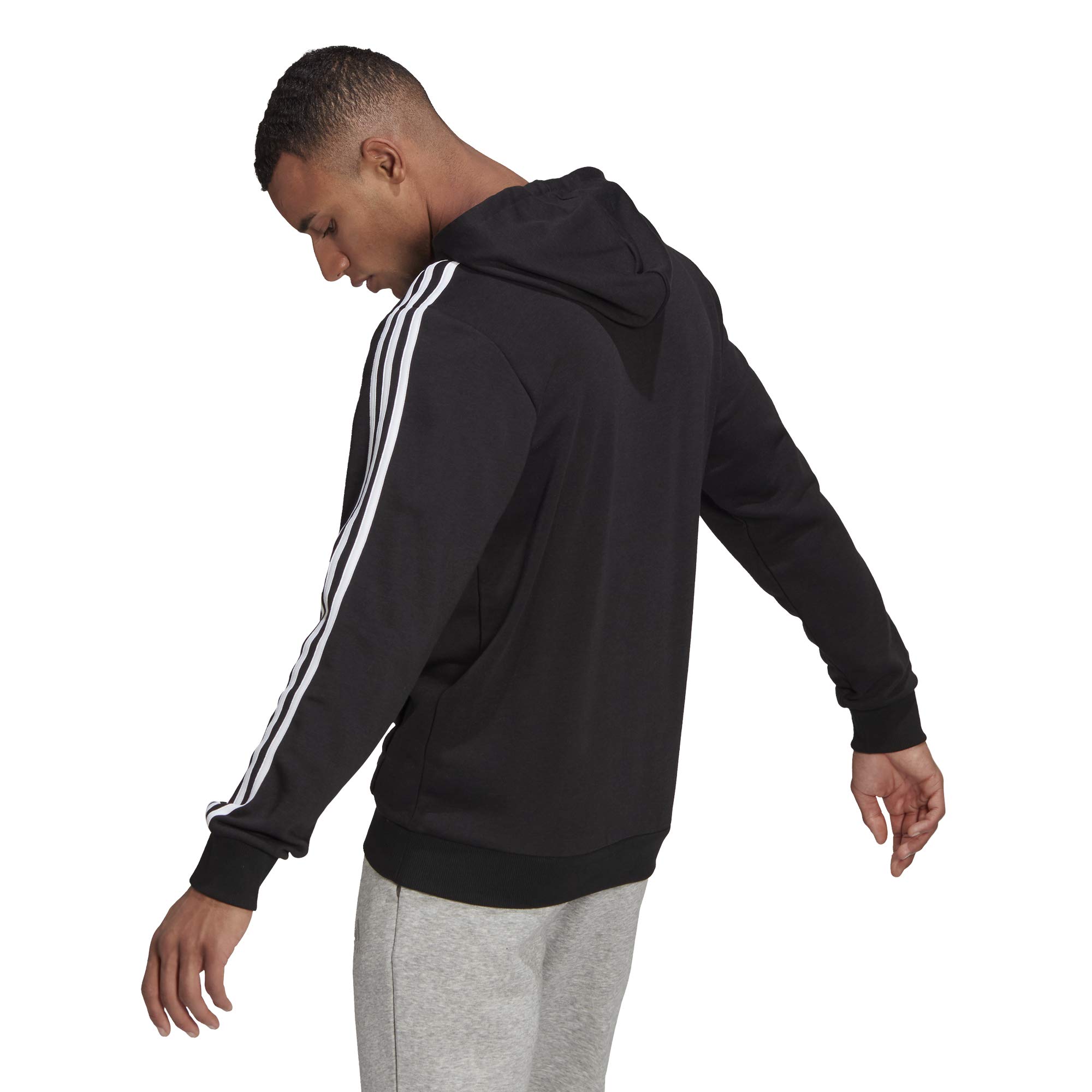 adidas Men's Essentials 3-Stripes French Terry Hoodie - Comfortable Pullover Sweatshirt for Casual Wear, Gym & Street Style | Athletic Fit Cotton Blend Hooded Sweater for Everyday Use