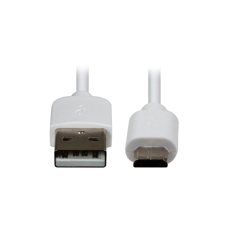 Dynamix USB 2.0 Micro B to USB A Cable - 2M/6.6ft White High-Speed Charging & Data Sync Cable for Android Phones, Tablets, Cameras & More