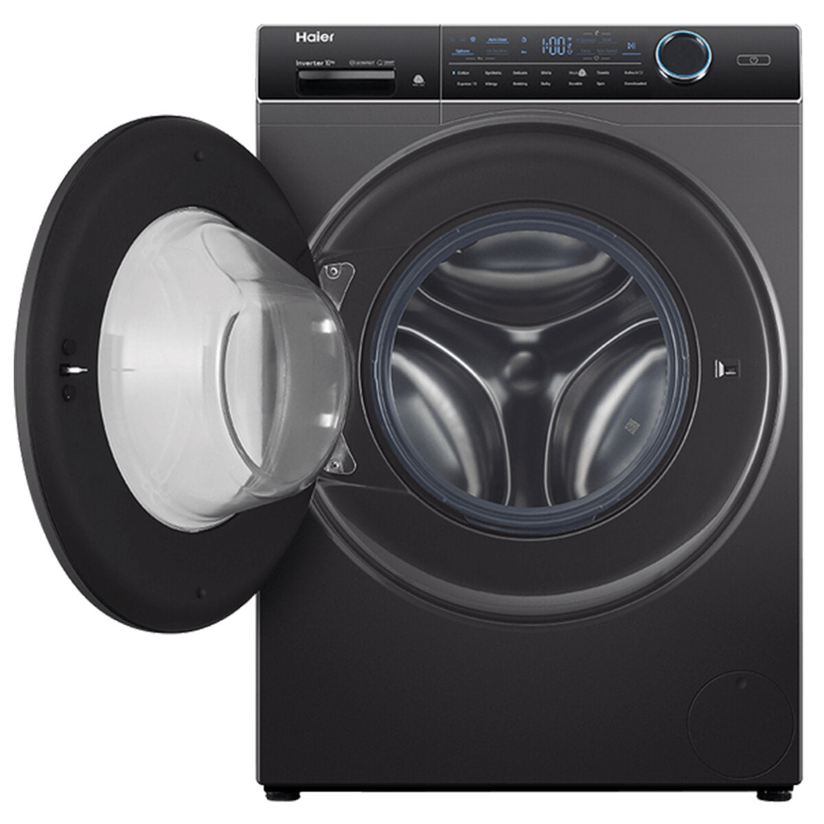 Haier 600 Series 10kg Front Load Washing Machine with UV Protection - Dark Grey (HWF10ANB1) | Energy Efficient, Quiet Operation for Apartments & Small Homes