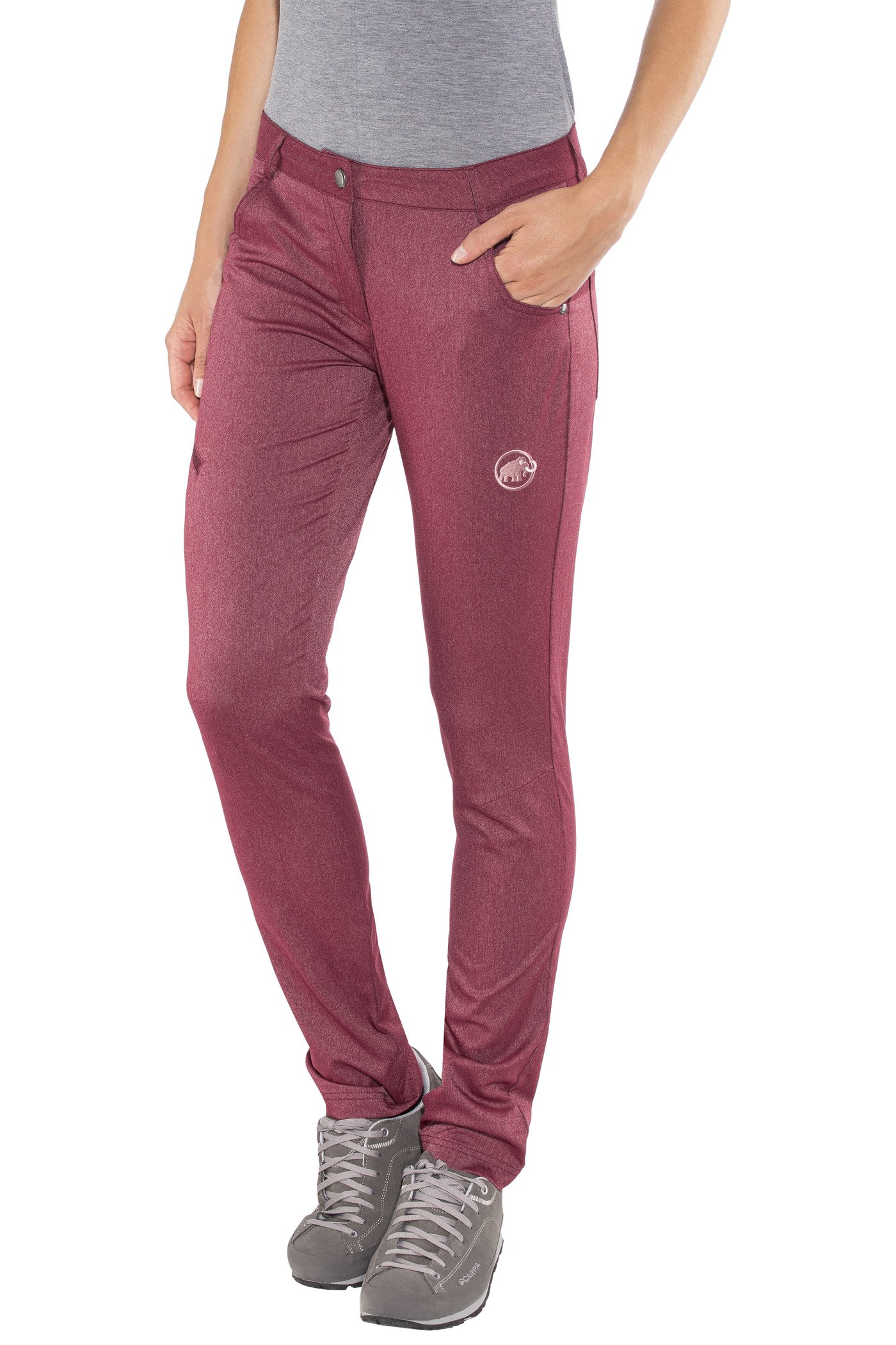 Massone Women's Merlot Melange Pants - Size US 16 | Comfortable Stretch Trousers for Work, Travel & Casual Wear