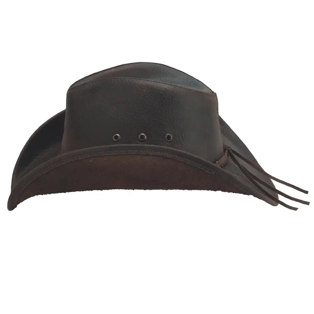 Premium Bullhide Bonnaroo Leather Cowboy Hat for Men & Women - Western Style, Durable & Comfortable - Perfect for Rodeo, Country Music Festivals & Outdoor Adventures