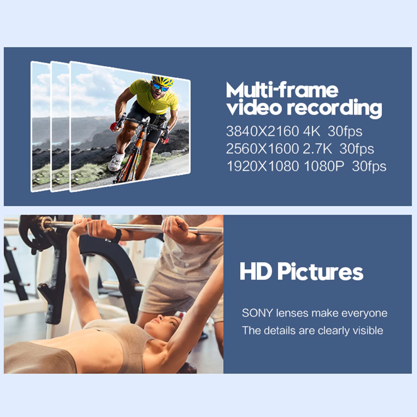 4K WiFi Action Camera with APP Control - 2200mAh Rechargeable Sports Camera, Anti-Shake Technology for Vlogging, Webcam & Outdoor Adventures - Perfect for Cycling, Skiing, Travel Vlogging and Live Streaming