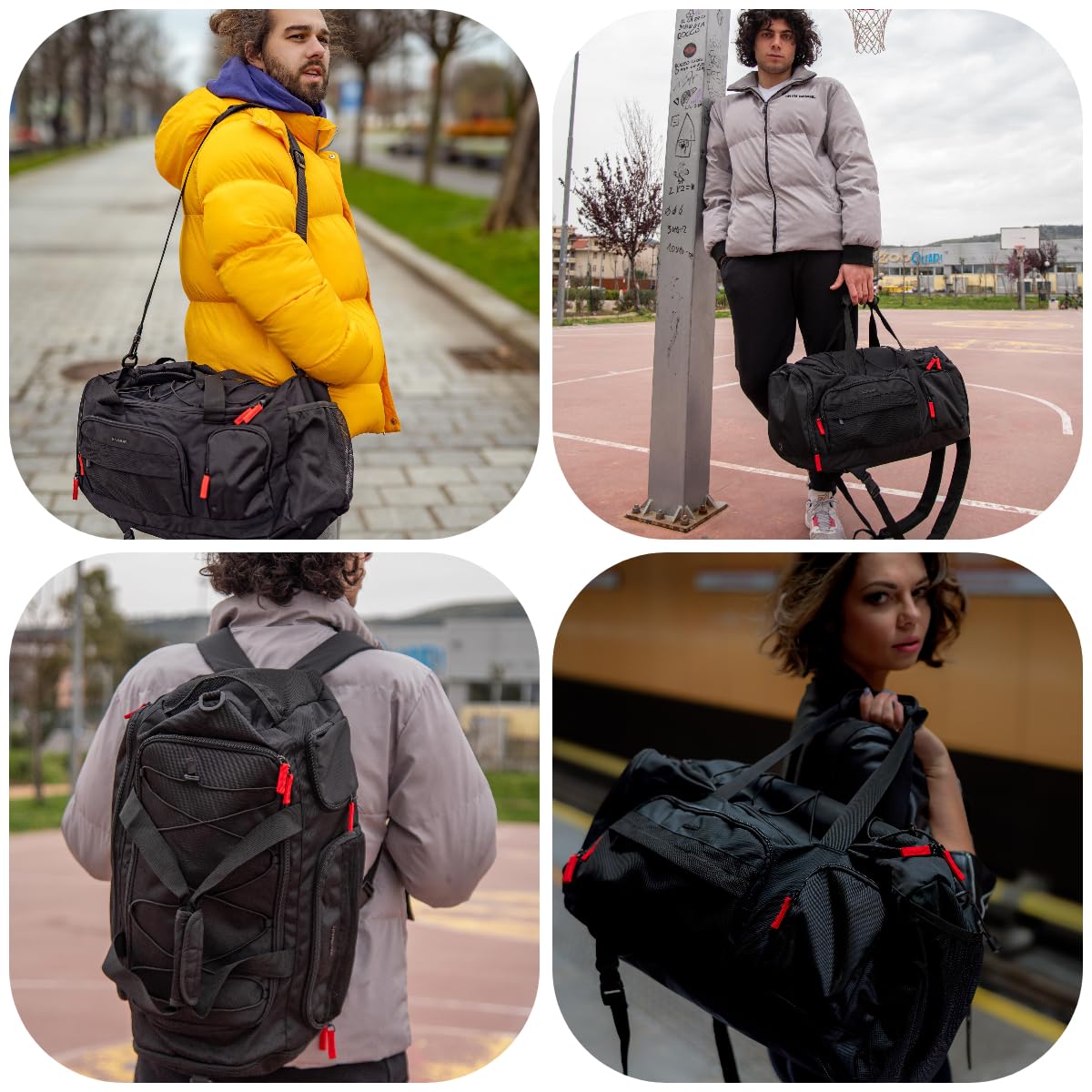 BAGSMART 35L Gym Bag for Women & Men - Sports Travel Duffel Bag with Shoe & Laptop Compartment, Anti-Theft Carry On Weekender Bag for Airplane, Workout, Overnight Backpack for Travel - Black | Perfect for Gym, Business Trips & Weekend Getaways