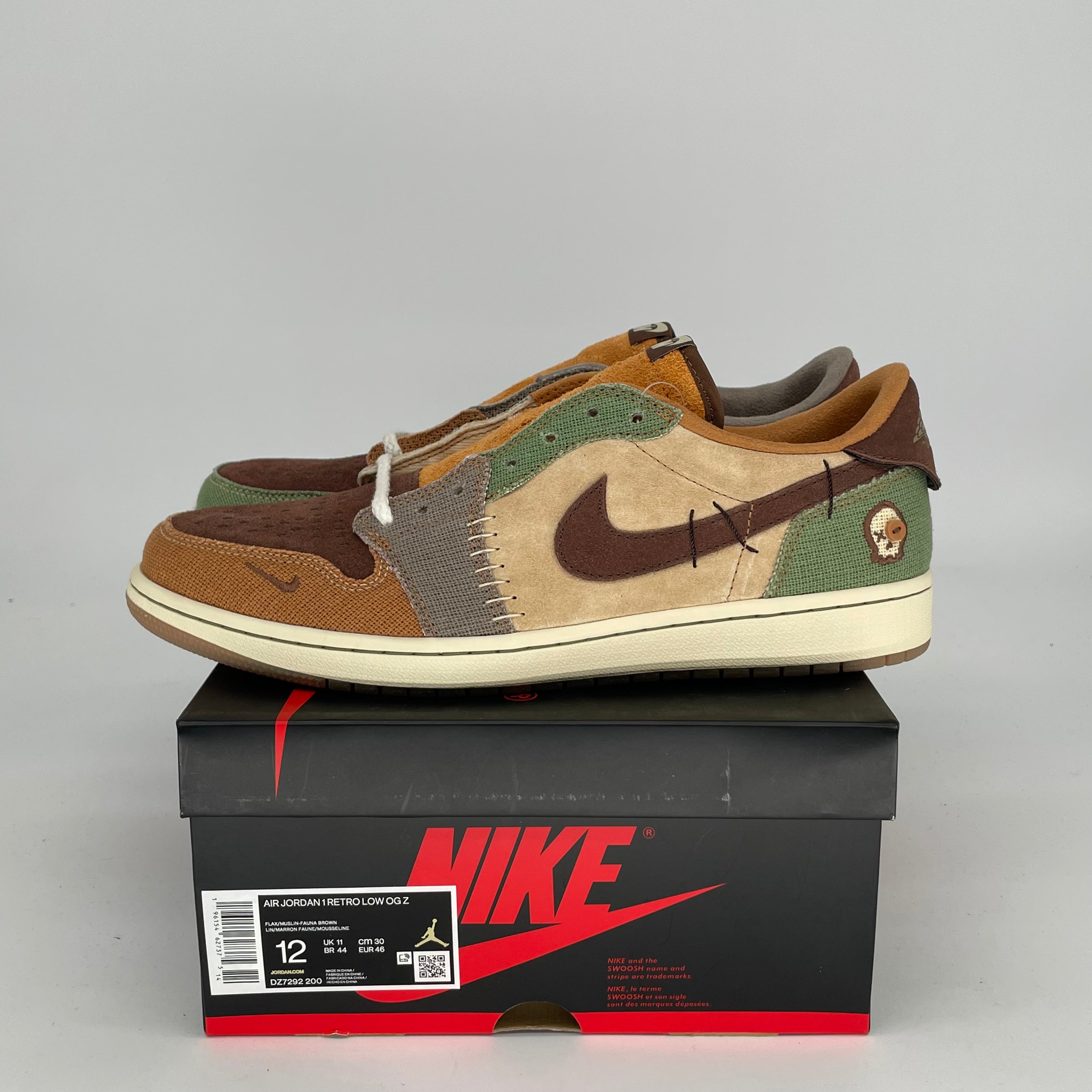 AIR JORDAN 1 LOW ZION VOODOO Sneakers for Men - Size 12 (DZ7292-200) - Basketball Shoes for Streetwear & Casual Outfits
