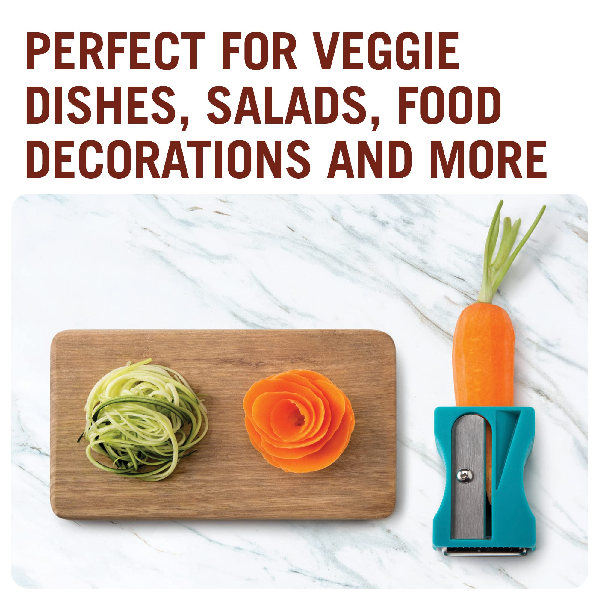 Karoto Julienne - Premium Vegetable Spiralizer with 5 Blades for Zucchini Noodles, Carrot Sticks & More | Best Zoodle Maker for Healthy Low-Carb Meals | Perfect for Meal Prep, Keto Diet & Vegan Cooking | Fun Kitchen Gadget Gift Idea