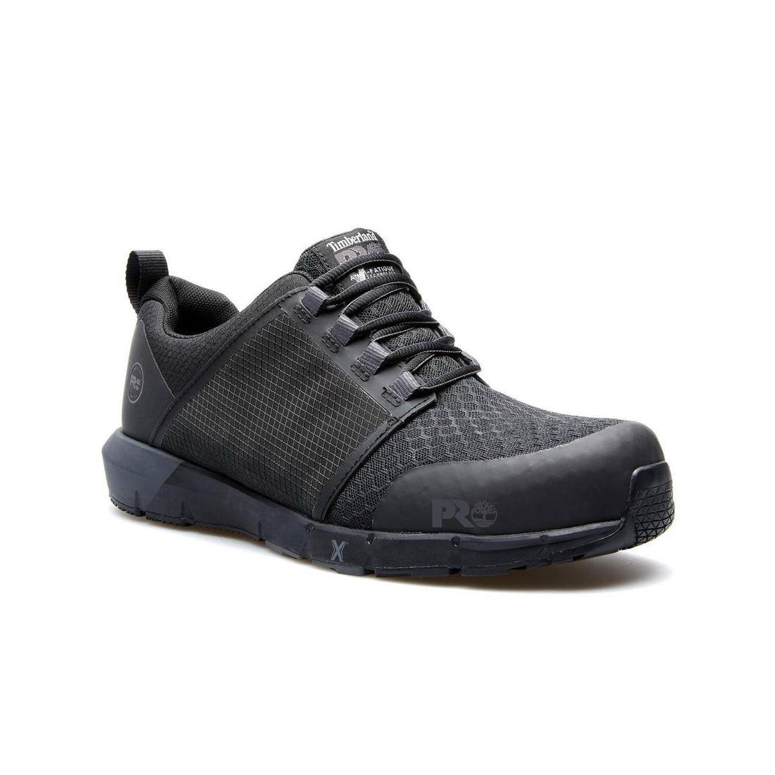 Radius Composite Toe Work Shoes for Men - Black Safety Boots with Non-Slip Sole | Perfect for Construction, Warehouse & Industrial Work