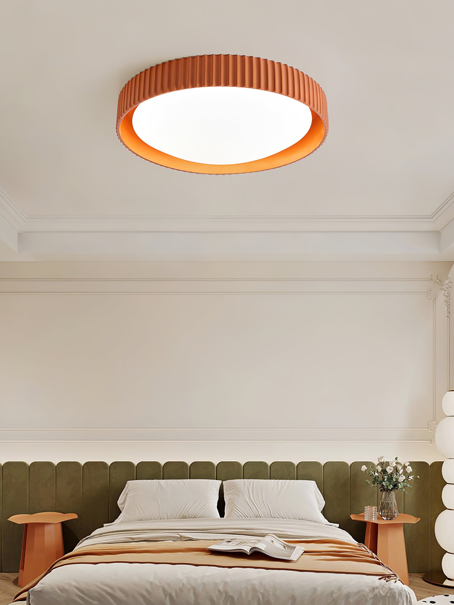 Modern Lunaire LED Ceiling Light Fixture - Dimmable Flush Mount Lighting for Bedroom, Living Room & Kitchen - Energy Efficient Home Decor