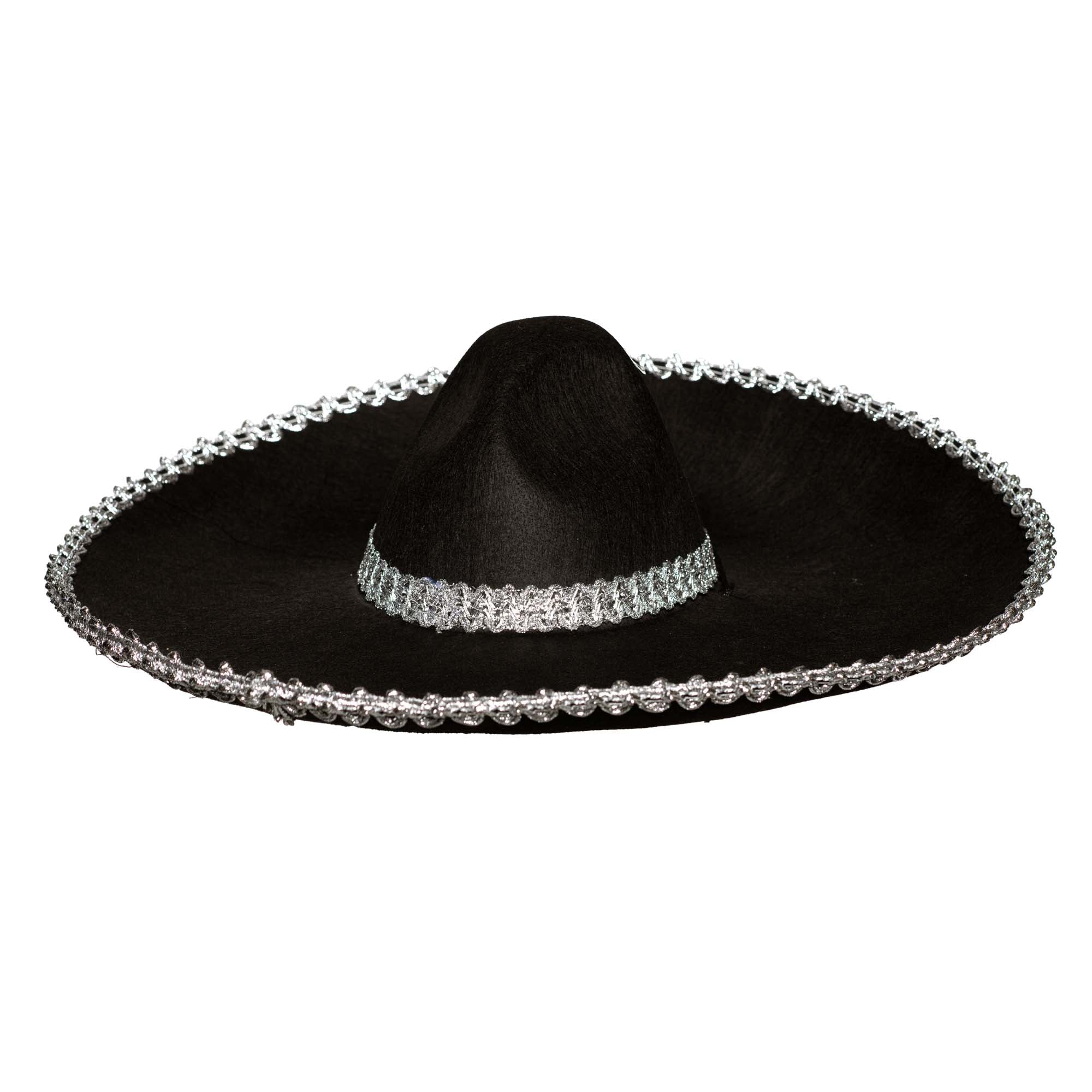 Stylish Black & Silver Sombrero for Adults - Perfect for Cinco de Mayo, Fiesta Parties & Mexican Themed Events