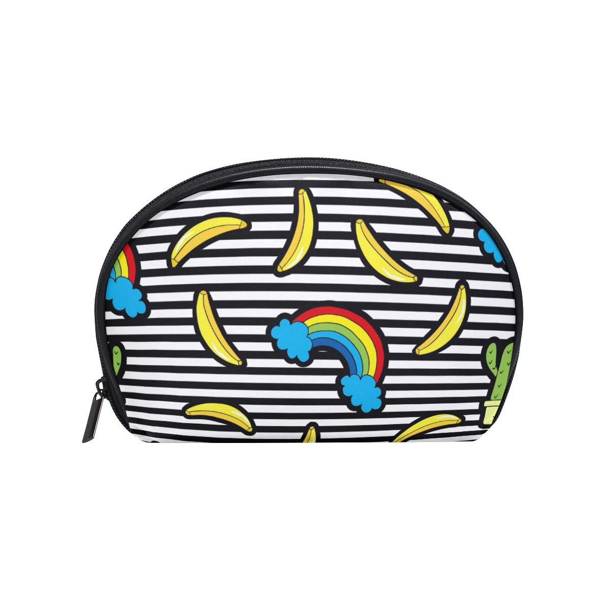iMobaby Rainbow Bananas Cosmetic Makeup Bag Organizer - Waterproof Travel Toiletry Case with Zipper for Women | Perfect for Travel, Gym & Daily Essentials Storage