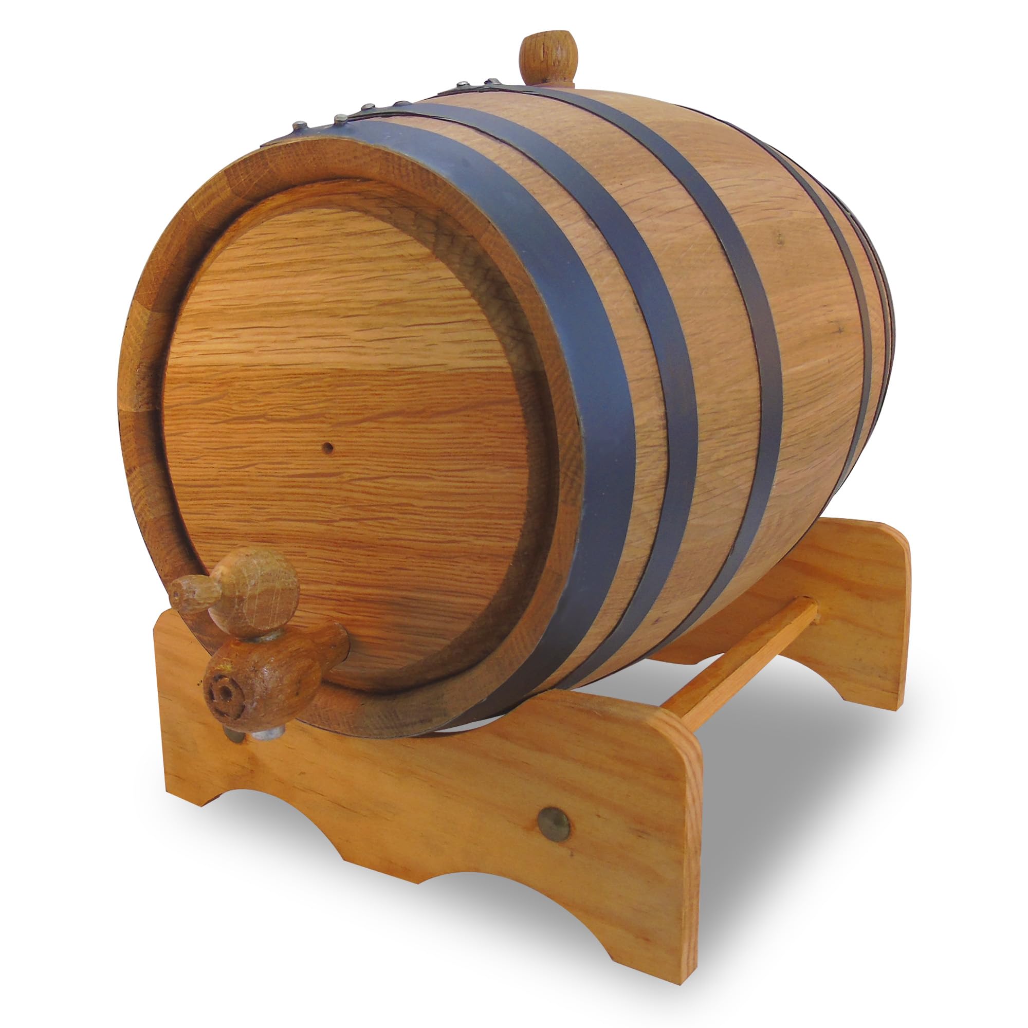 Premium 5L American Charred Oak Barrel for Aging Whiskey, Wine, Rum, Scotch, Bourbon & Brandy - Ideal for Home Brewing, Distilling & Craft Cocktails - Perfect Whiskey Barrel & Wine Barrel for Small Batch Spirits