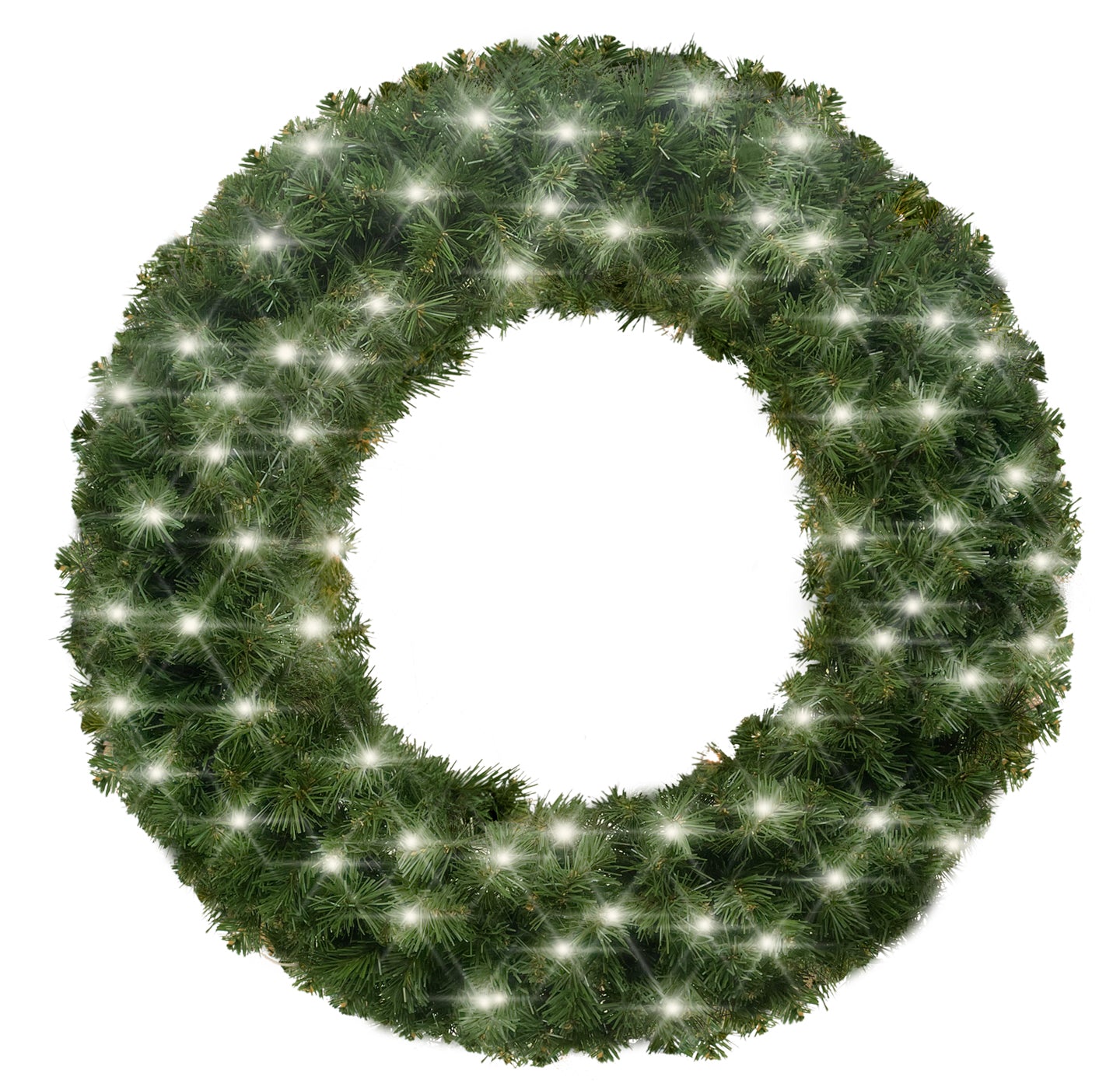 3' Sequoia Wreath with Pure White LED Lights - Elegant Christmas Door Decor for Home, Holiday Party & Festive Indoor/Outdoor Decorations