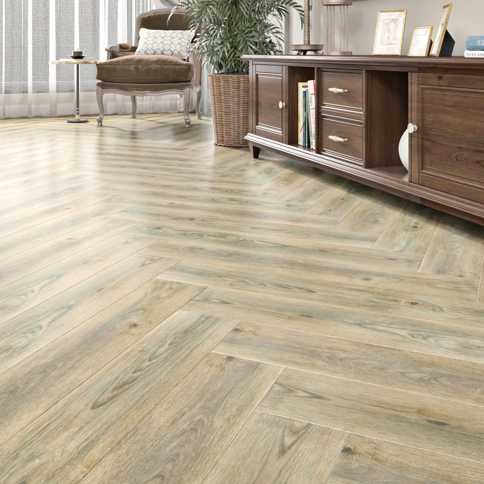 6x36 Inch Peel and Stick Floor Tiles - Waterproof Self-Adhesive Wood Flooring Planks for Bathroom, Kitchen, Bedroom, Basement & Garage - Easy DIY Wall & Countertop Covering (4-Pack) - Perfect for Home Renovation & Rental Property Upgrades