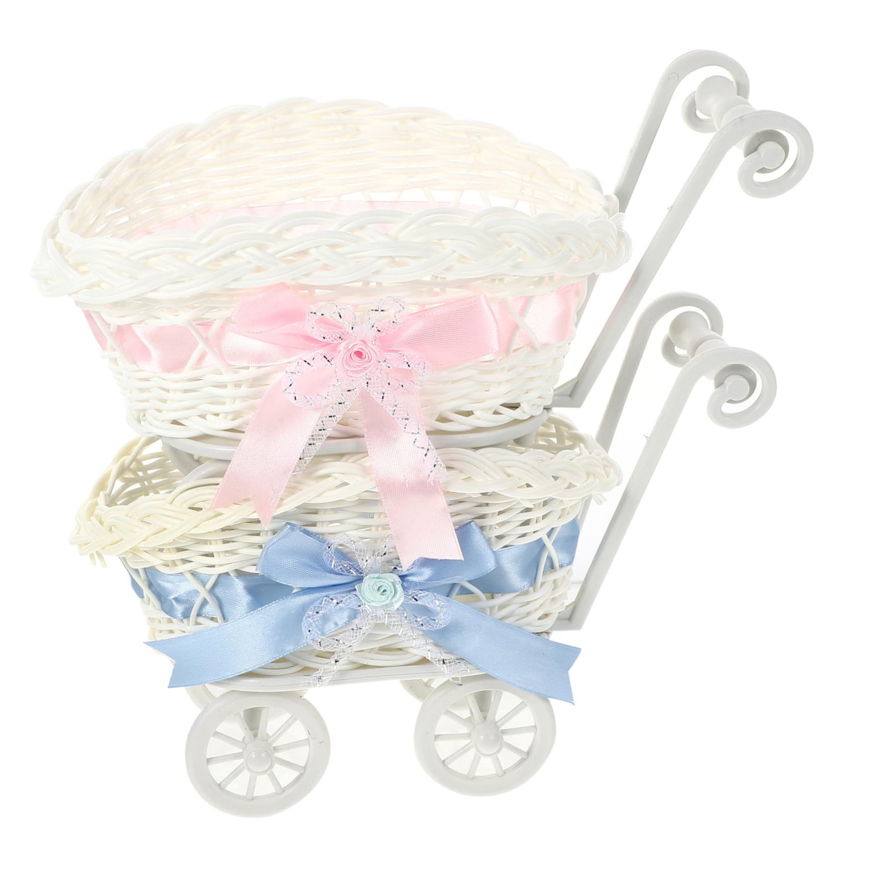 2-Pack COOLHIYA Woven Party Baskets - Decorative Picnic Food Baskets, Shower Gift Baskets & Miniature Toy Storage - Perfect for Outdoor Gatherings, Baby Showers & Home Decor (PP Material)