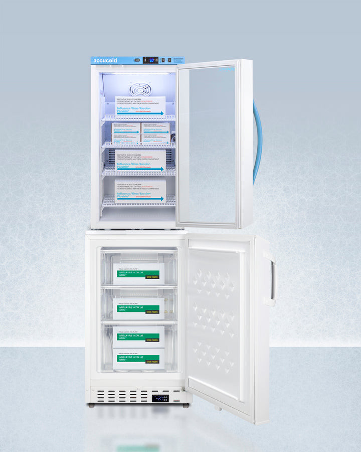 Accucold 20 Wide Vaccine Refrigerator Freezer Combo - ARG3PV ADA305AFSTACK - Medical Grade Storage for Vaccines, Pharmaceuticals & Laboratory Use