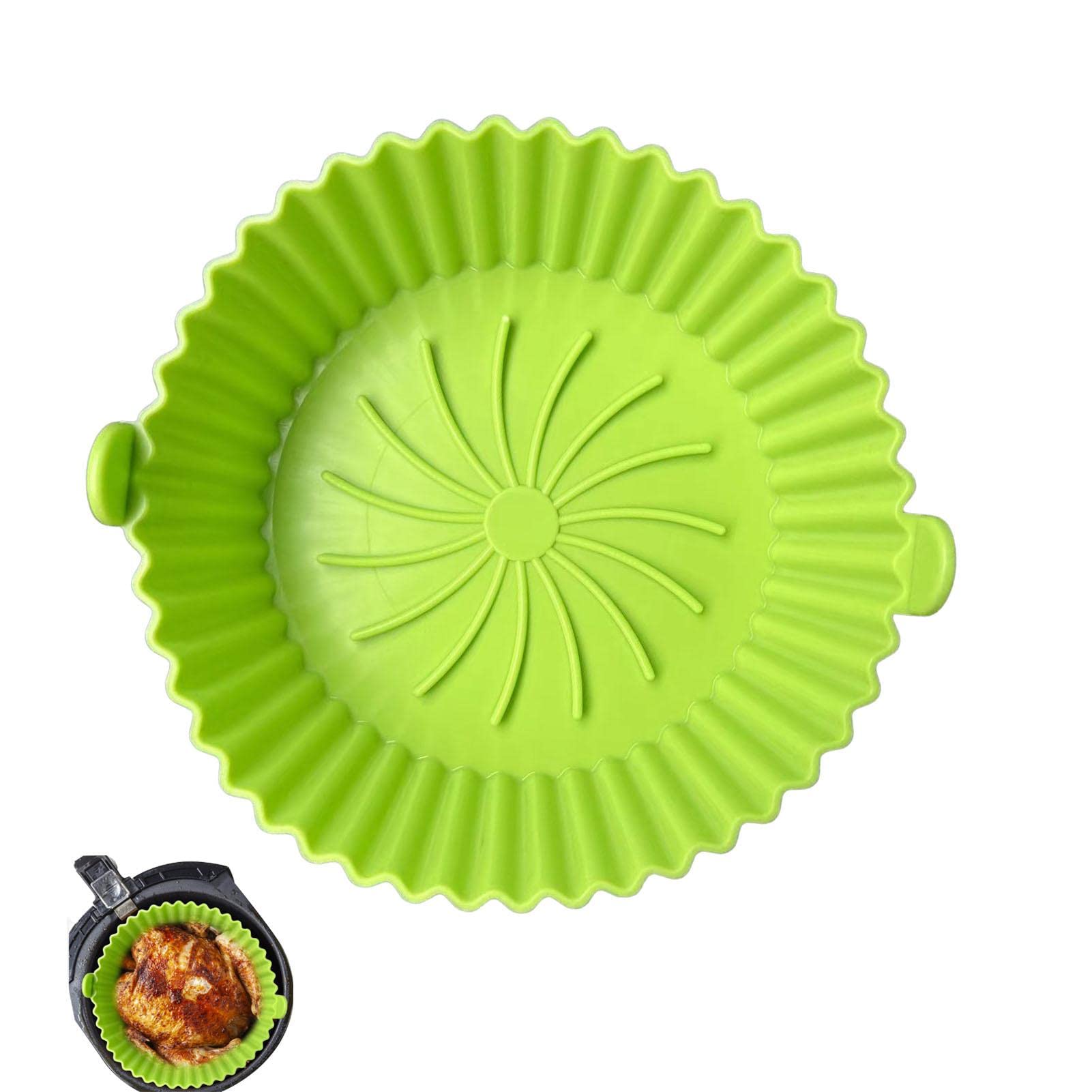 Xiaoling Reusable Silicone Air Fryer Basket - Non-Stick Oven Insert Bowl, Parchment Paper Liner Replacement for Air Fryer & Toaster Oven Accessories - Perfect for Cooking, Baking & Meal Prep