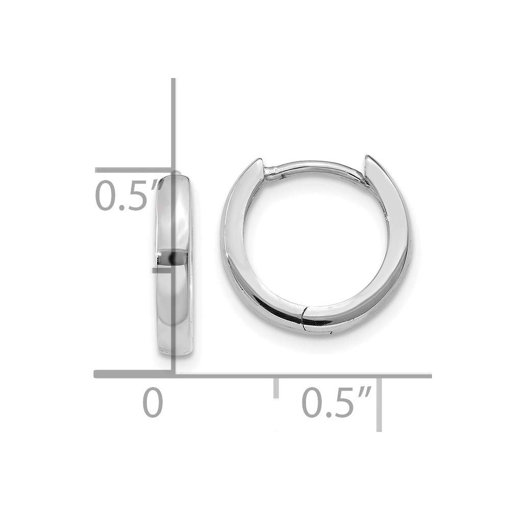 14K White Gold Hinged Hoop Earrings for Women - Dainty Everyday Hoops, Secure Locking Closure - Perfect for Work, Date Night & Special Occasions