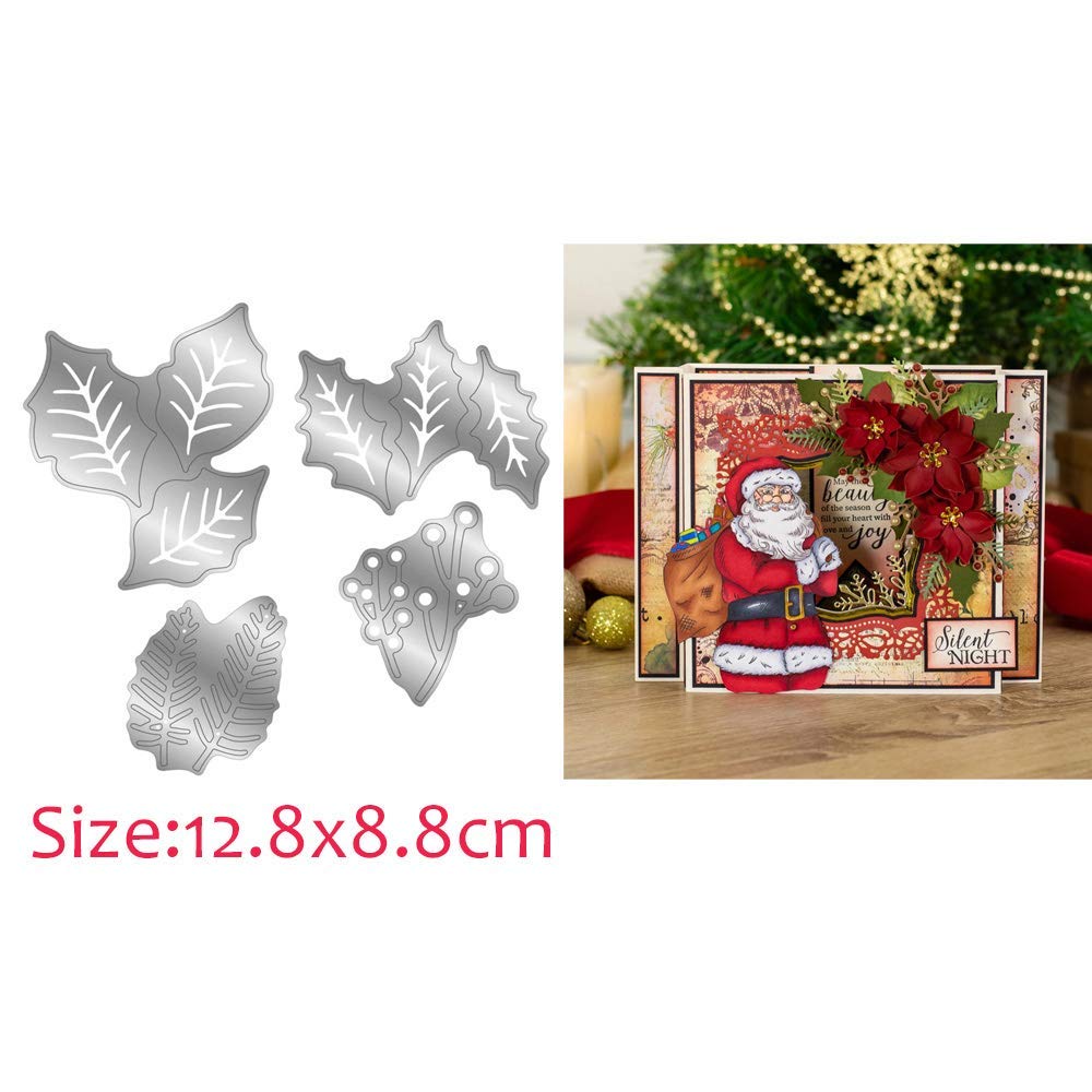Metal Cutting Dies for Scrapbooking - Leaf Frame Stencil Templates for Christmas Greeting Cards, DIY Photo Album Decor, Paper Craft Supplies | Perfect for Holiday Gift Making, Memory Books & Home Decor Projects